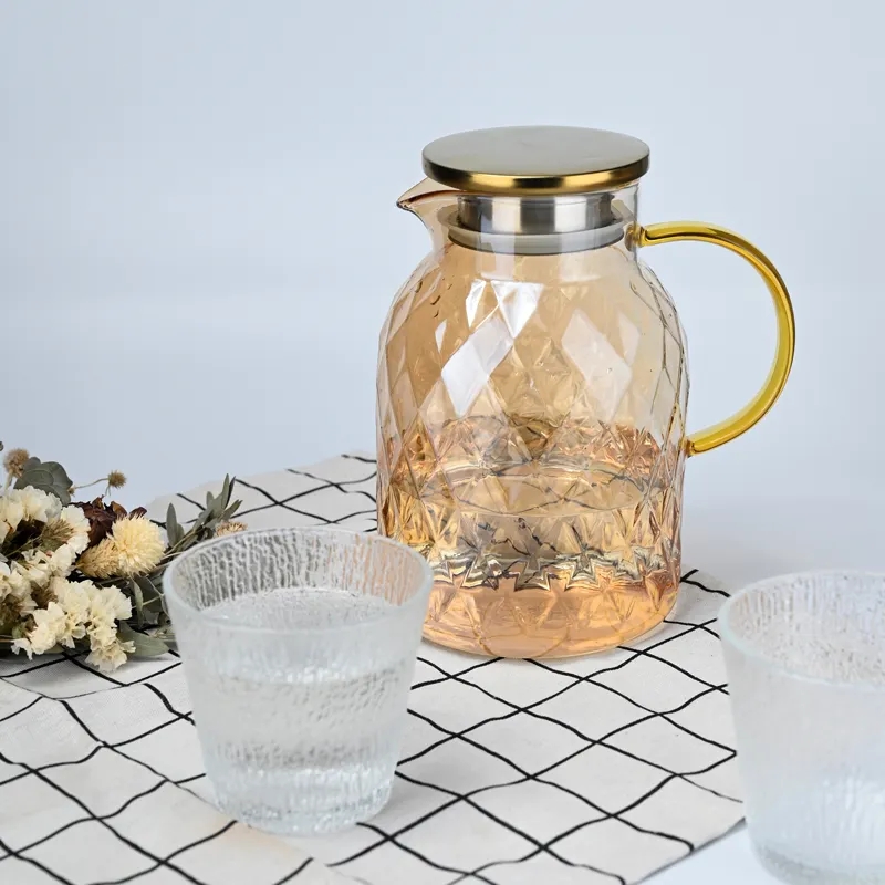 Yellow Color Glass Teapot