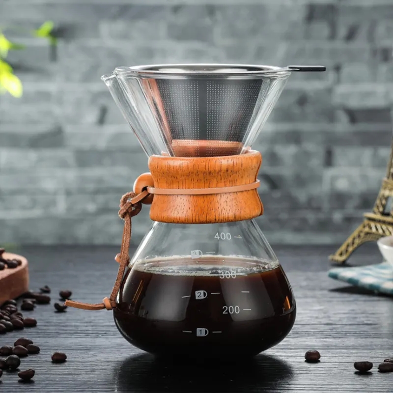Glass Coffee Pot with Stainless Steel Filter