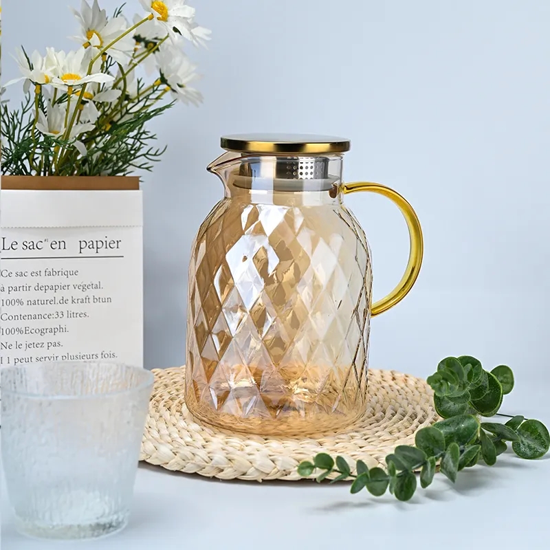 Yellow Color Glass Teapot