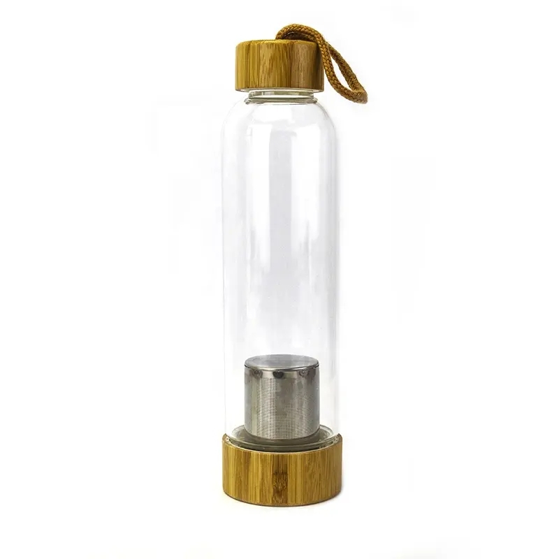  Glass Water Bottle with Bamboo Lid