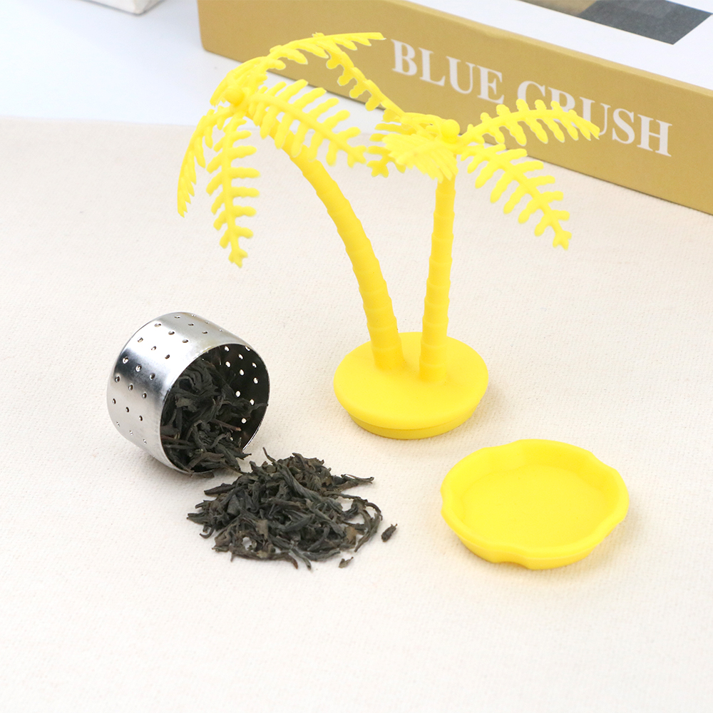 Coconut tree shaped silicone tea filter