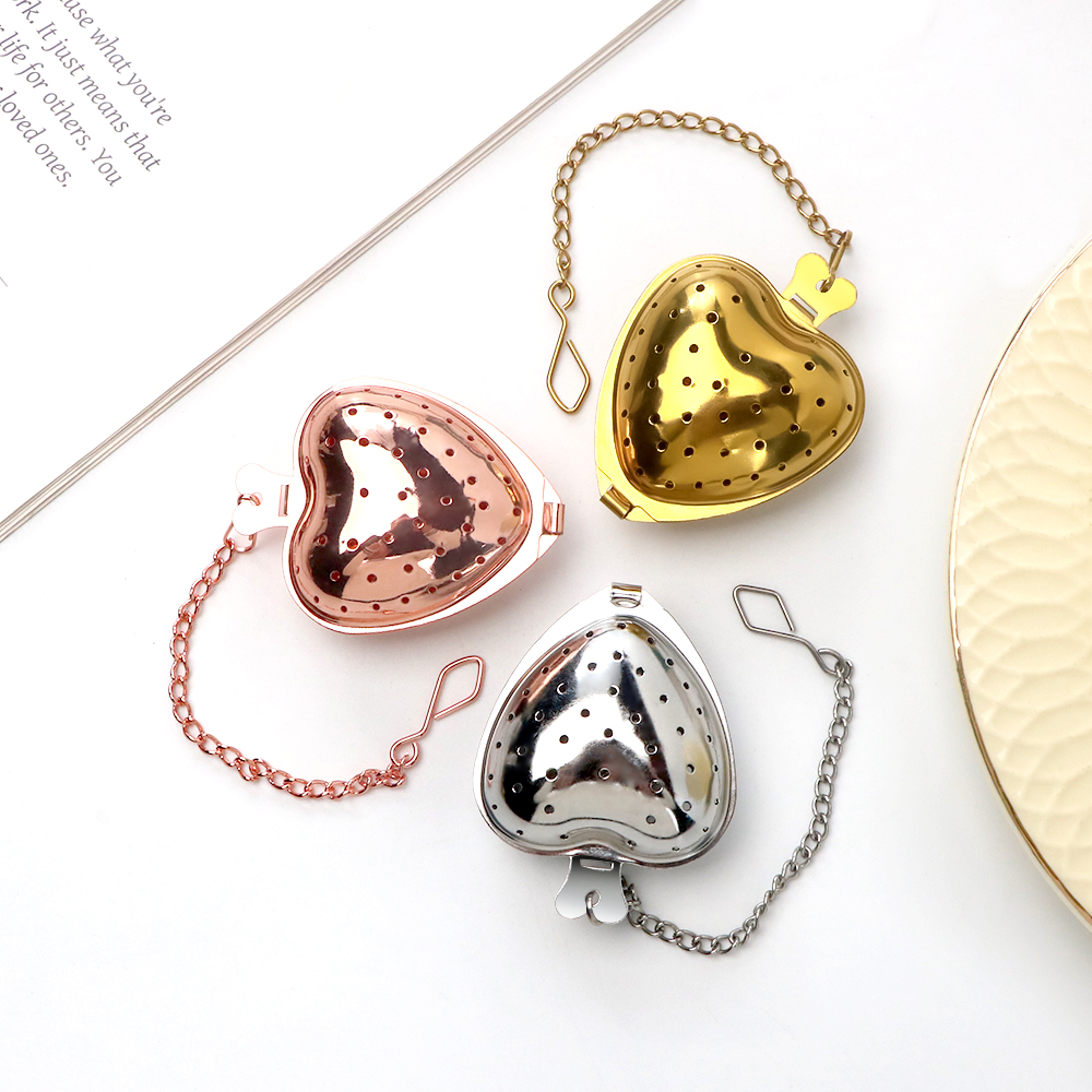 heart shape tea infuser with chain