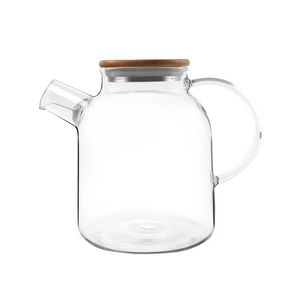 Glass pot with wooden lid
