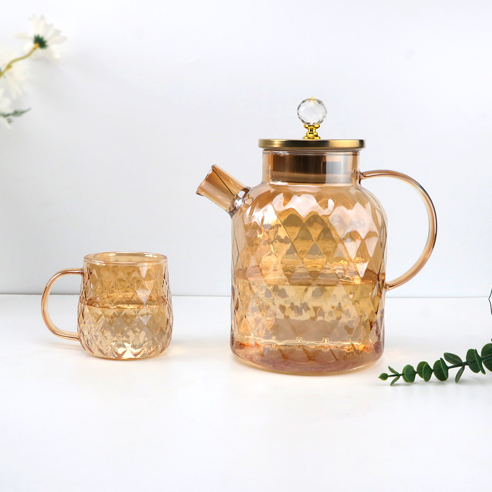Crystal pearl cup and pot set