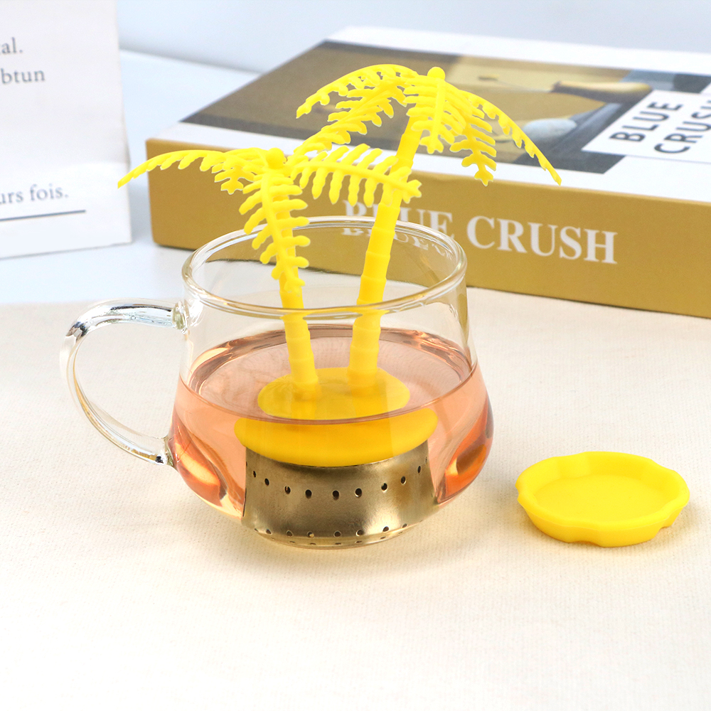 Coconut tree shaped silicone tea filter