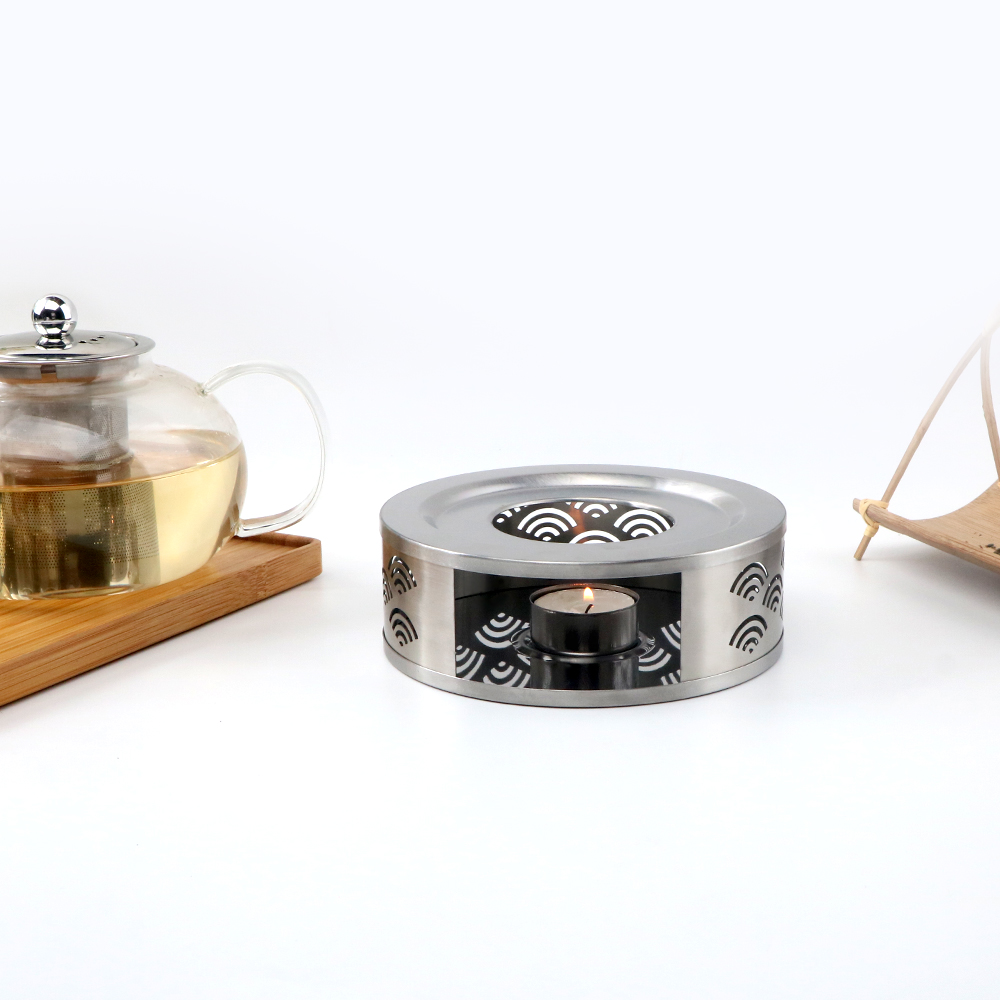 Stainless steel fan-shaped tea warmer