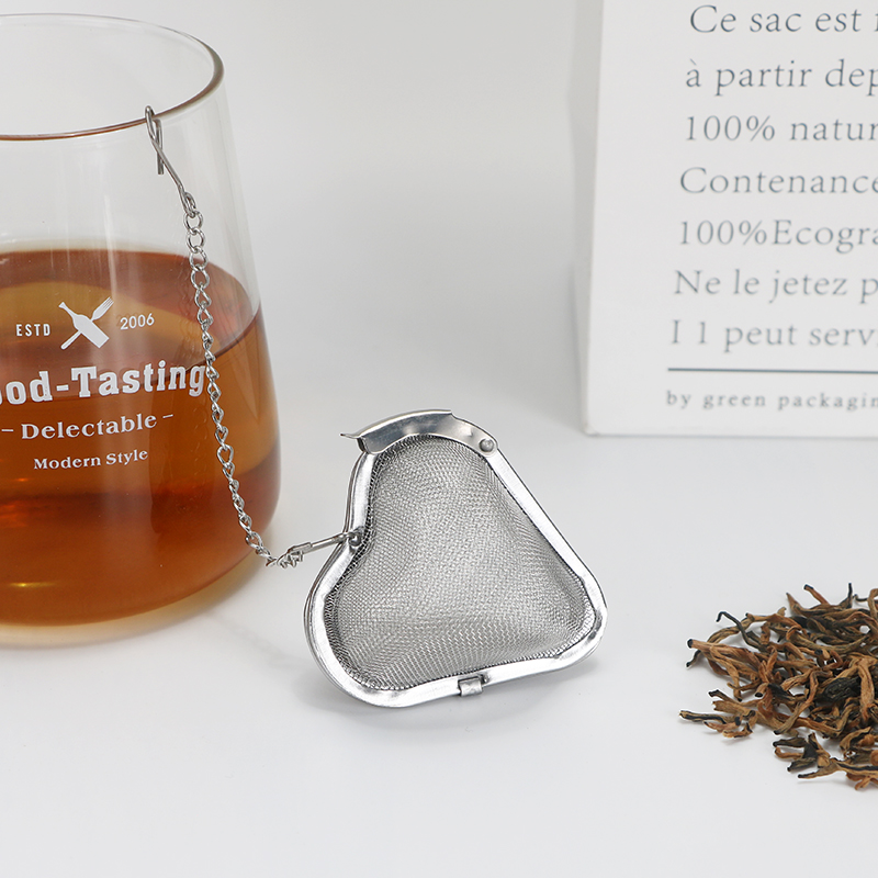  heart shape tea infuser with chain
