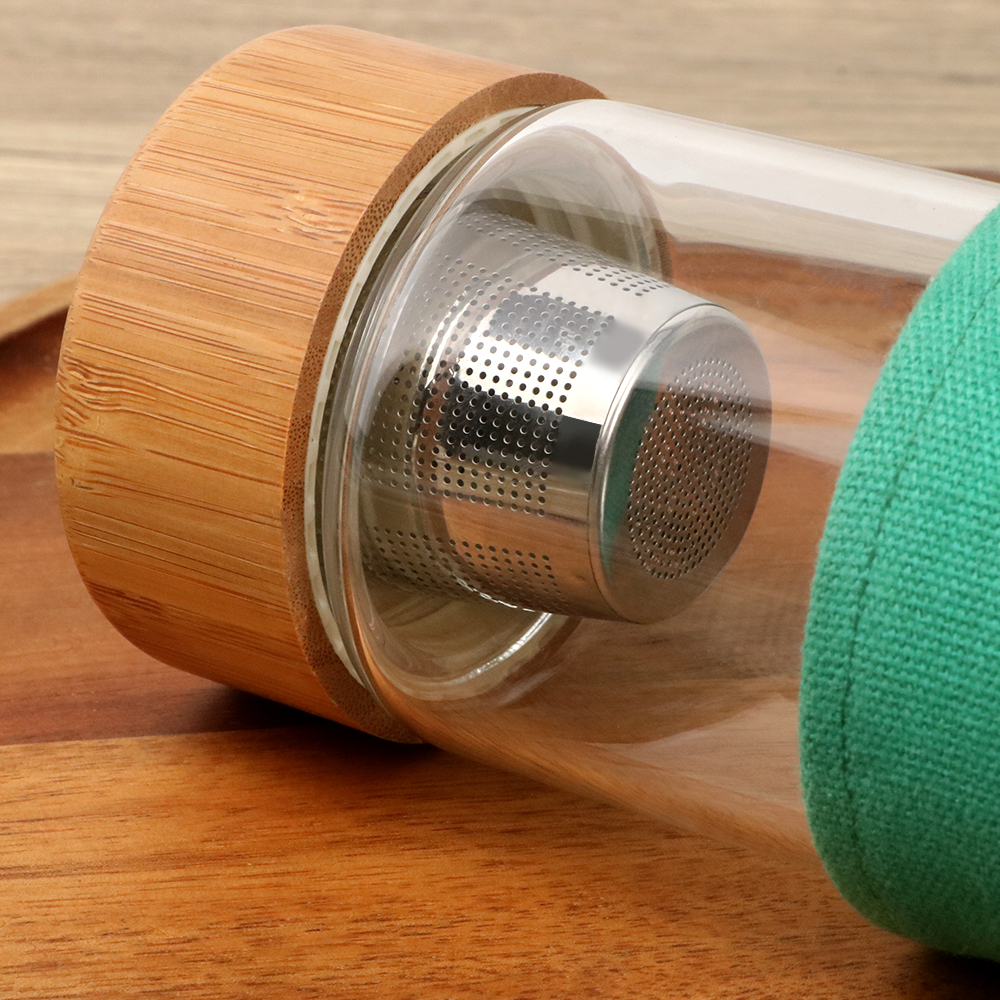Water Bottle with Bamboo Lid 
