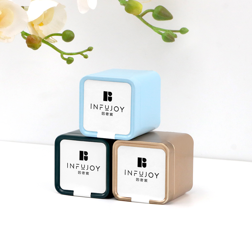 small square tea jar