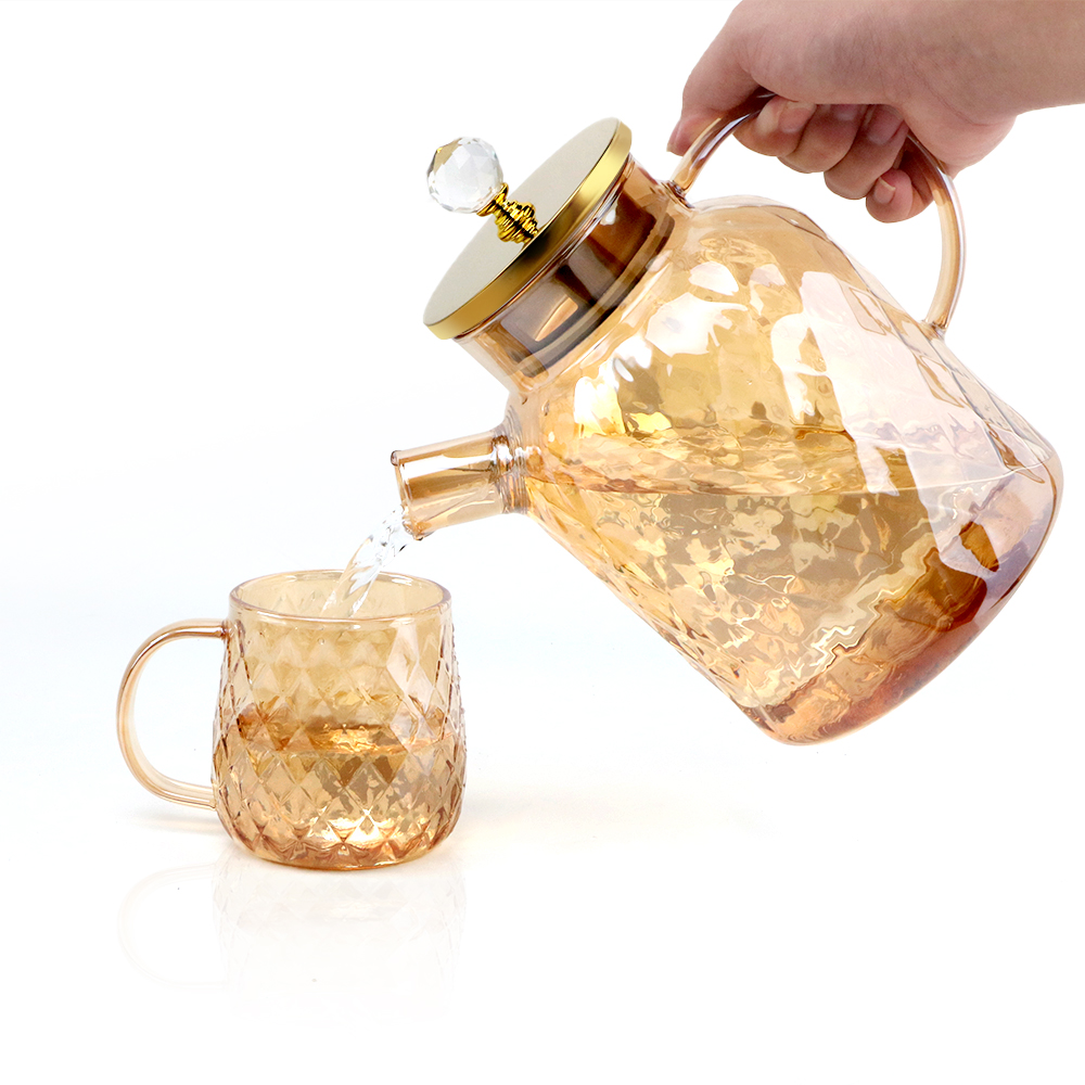 Crystal pearl cup and pot set