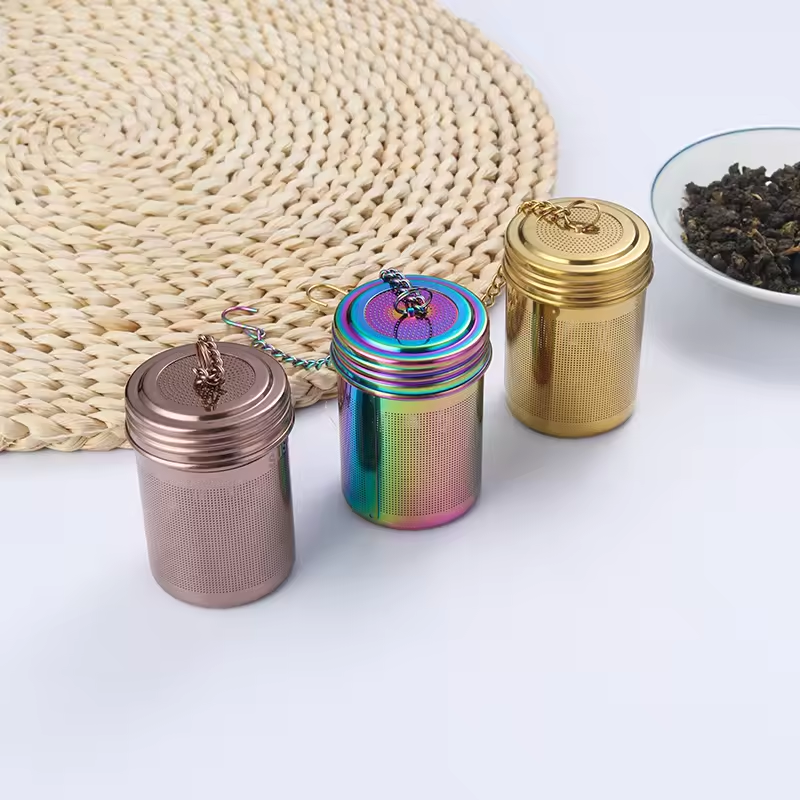 Multicolor Basket shape tea infuser with chain