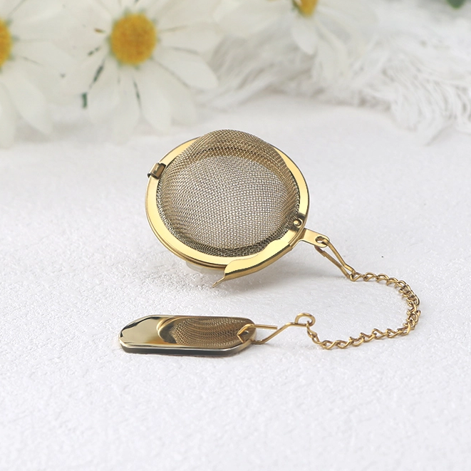 Gold Ball shape tea infuser with chains