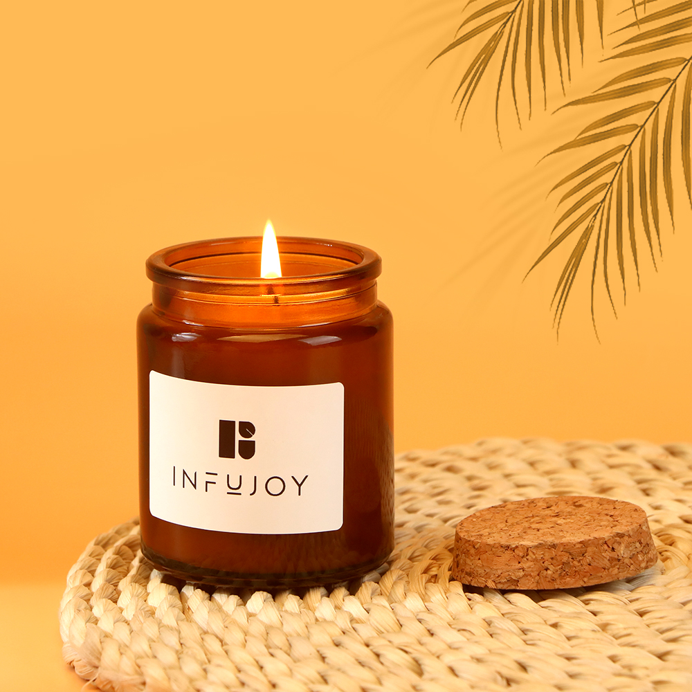 Cork sealed bottle scented candle