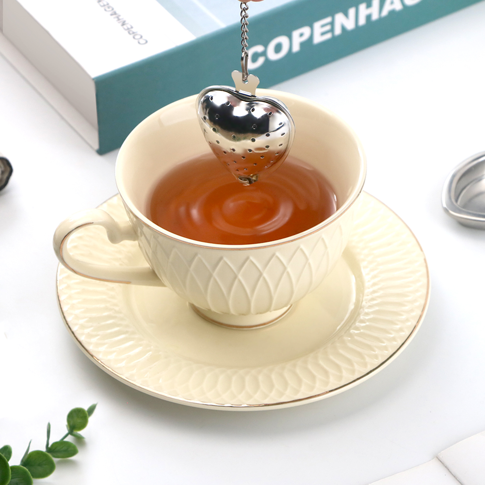heart shape tea infuser with chain