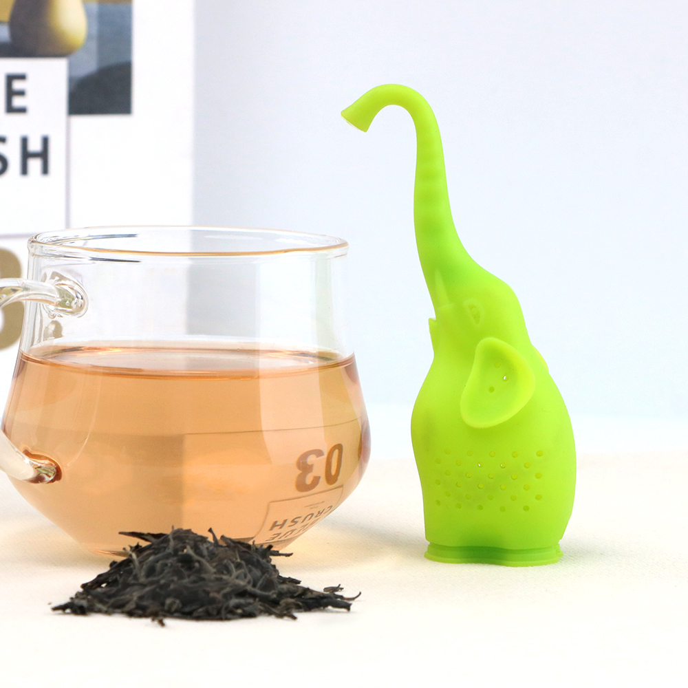 Elephant shaped silicone tea filter