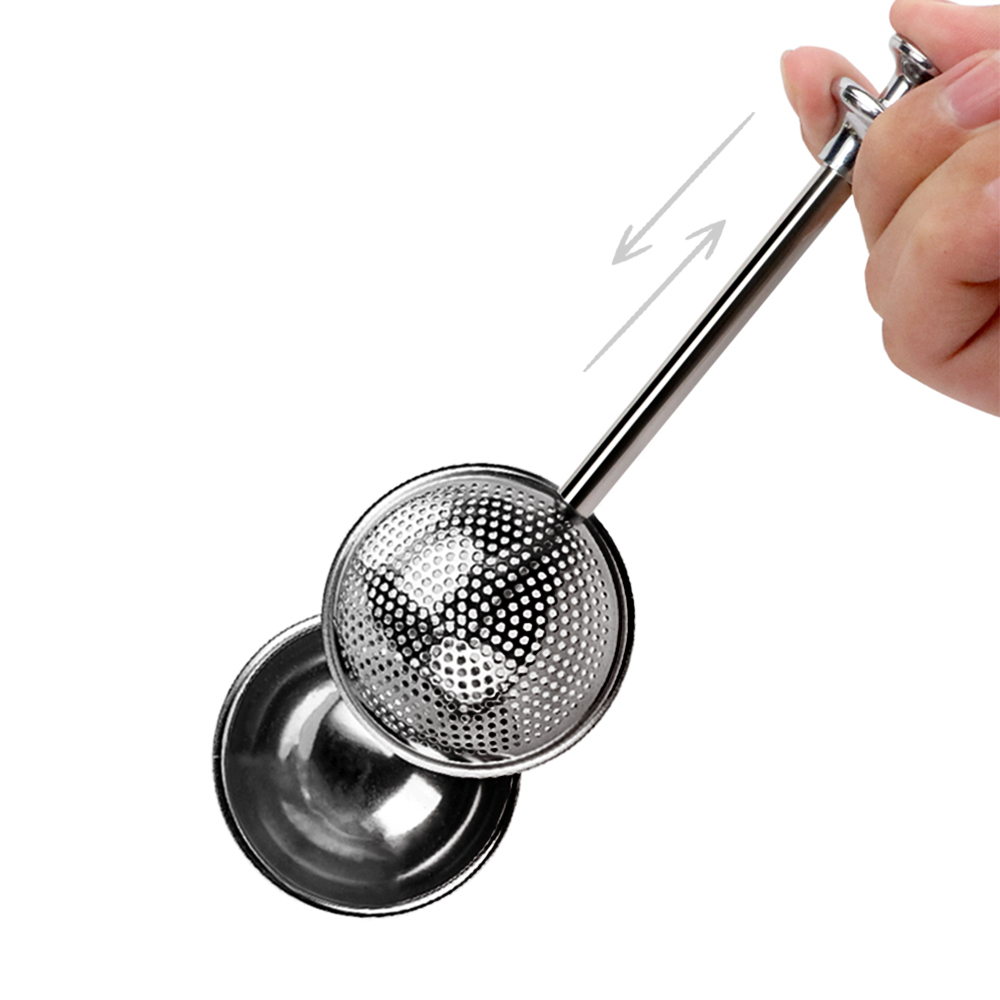 Push-rod type handle tea strainer