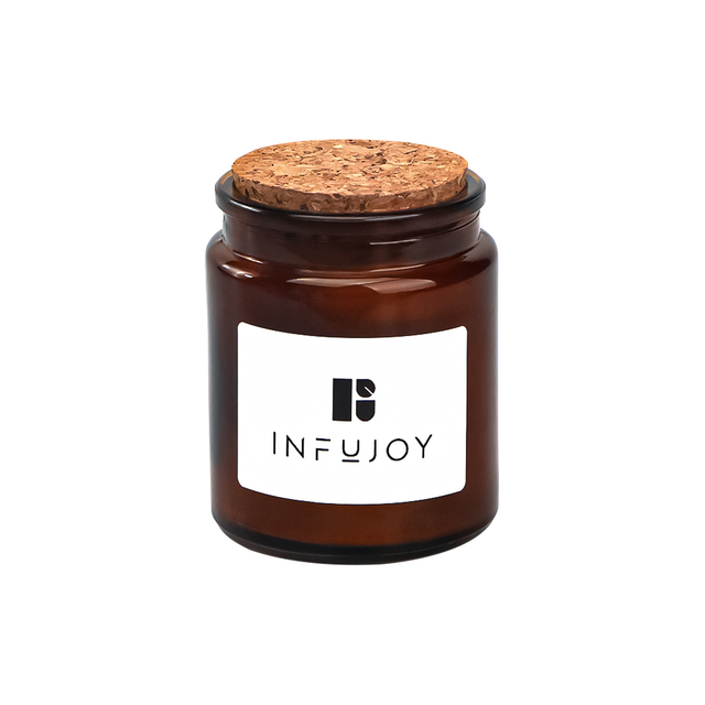 Cork sealed bottle scented candle