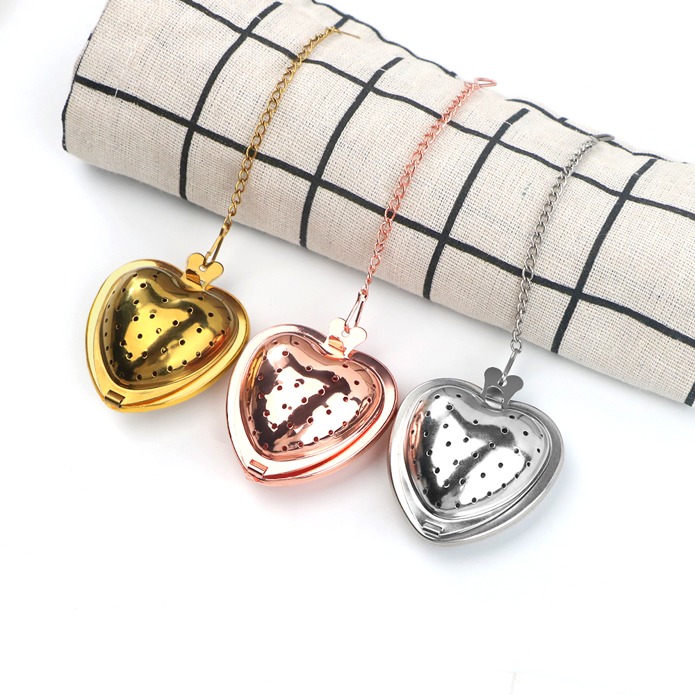 heart shape tea infuser with chain