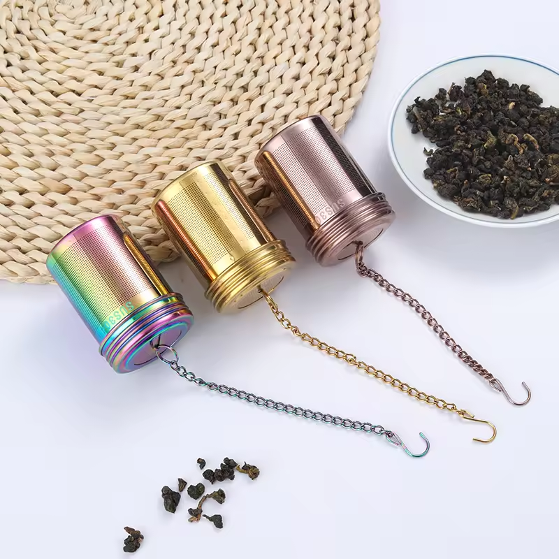 Multicolor Basket shape tea infuser with chain