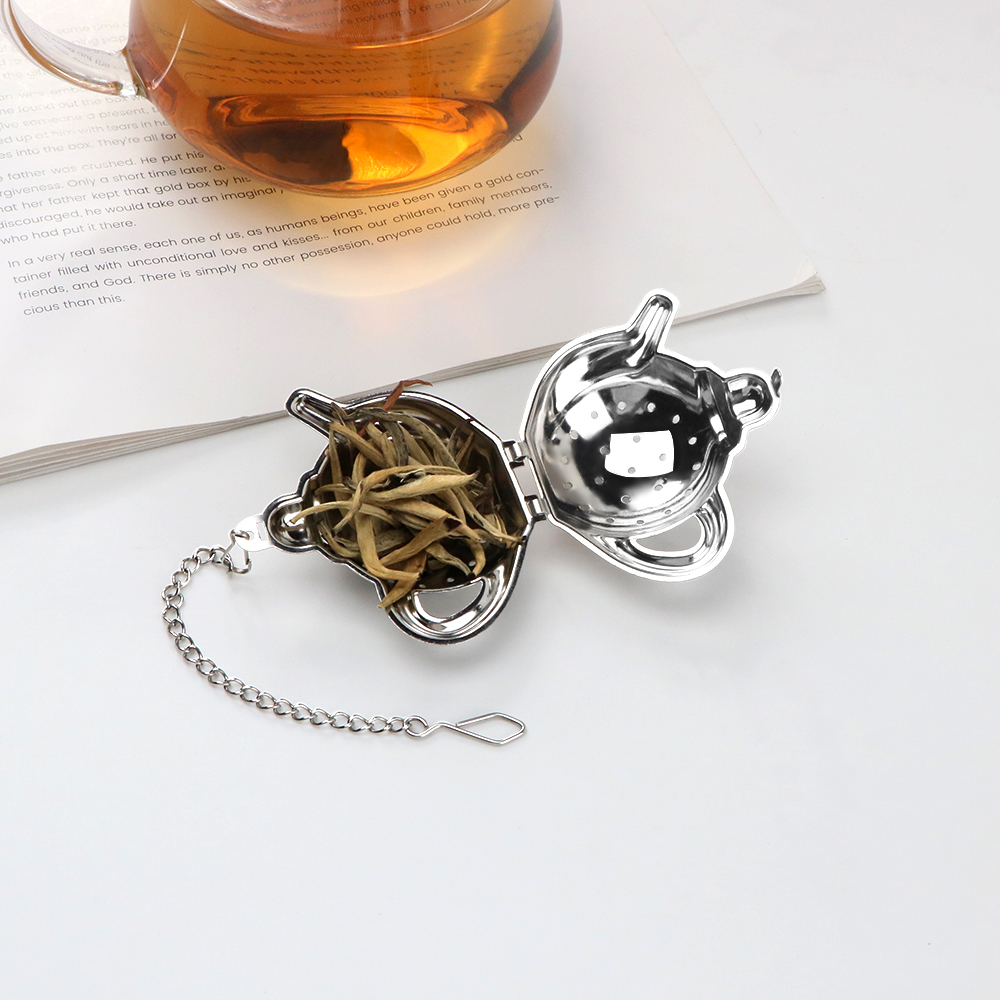teapot shape tea infuser with chain