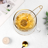 Sunflower relief glass cup