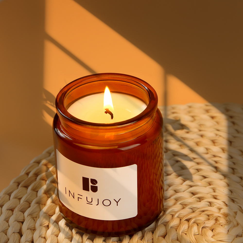 Cork sealed bottle scented candle