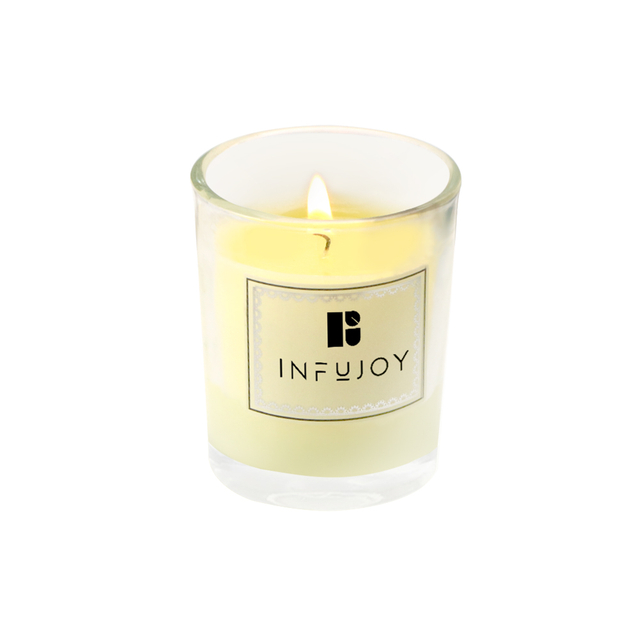 Simple scented candle in clear glass