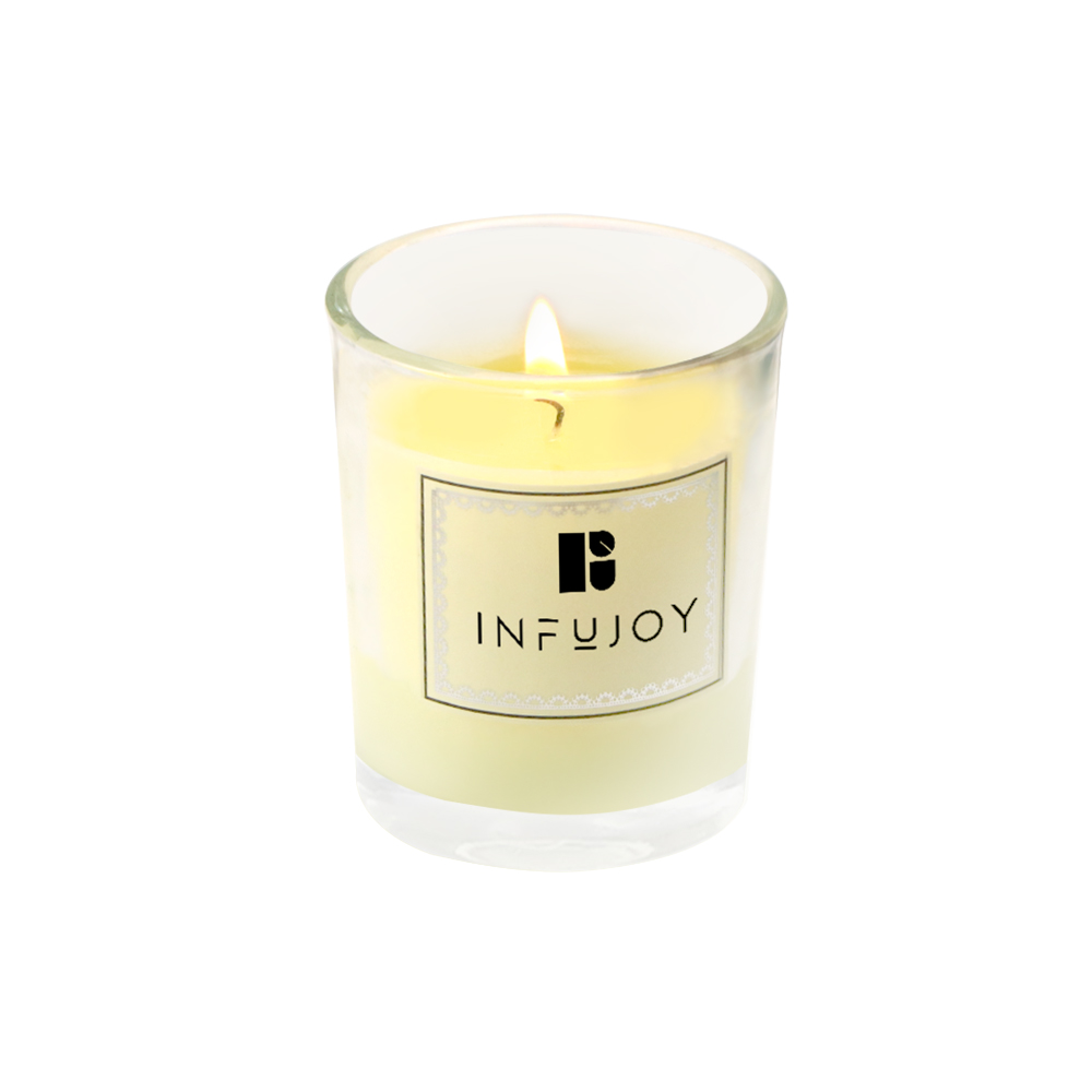 Simple scented candle in clear glass