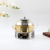 Stainless steel fan-shaped tea warmer