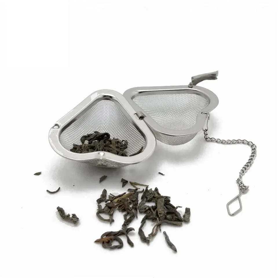  heart shape tea infuser with chain