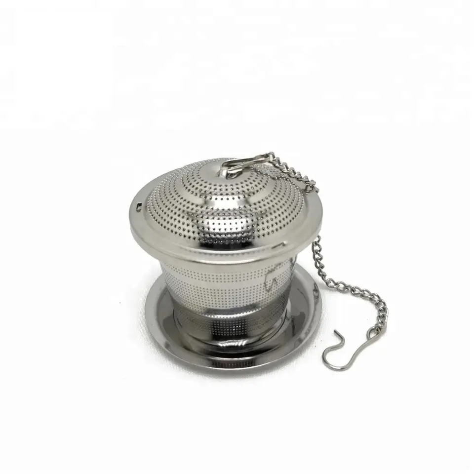 Basket tea infuser with chain