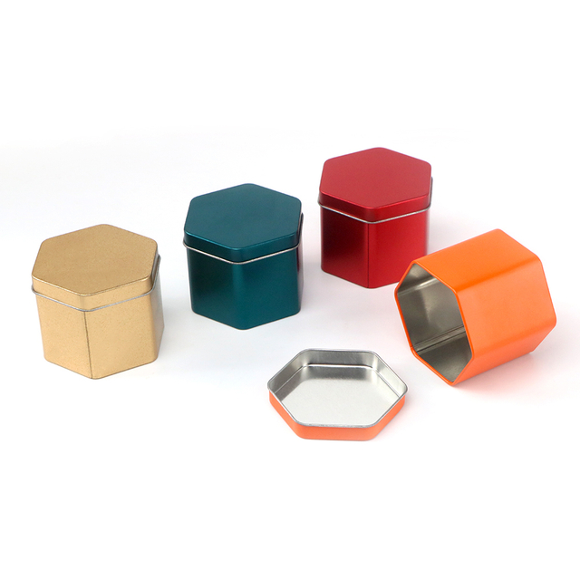 Hexagonal tea tin
