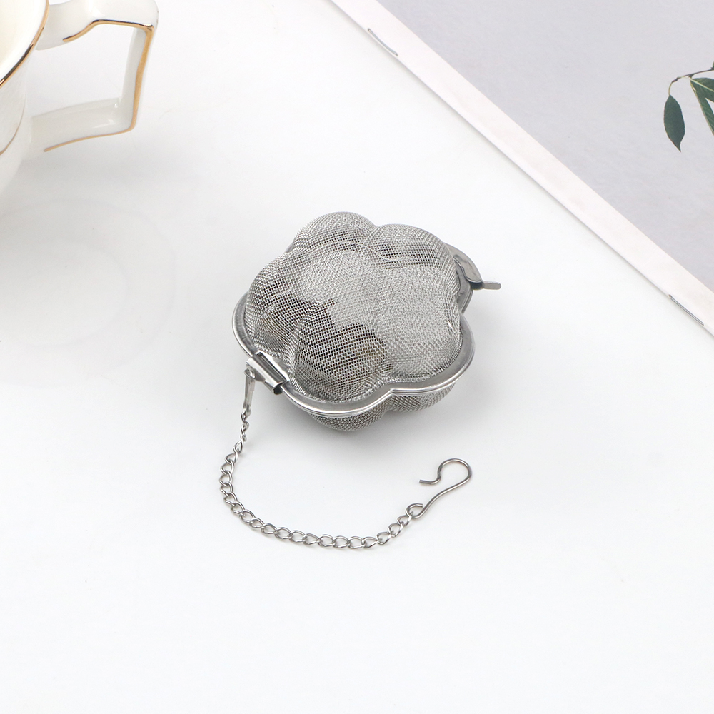 Mesh flower tea infuser with chain