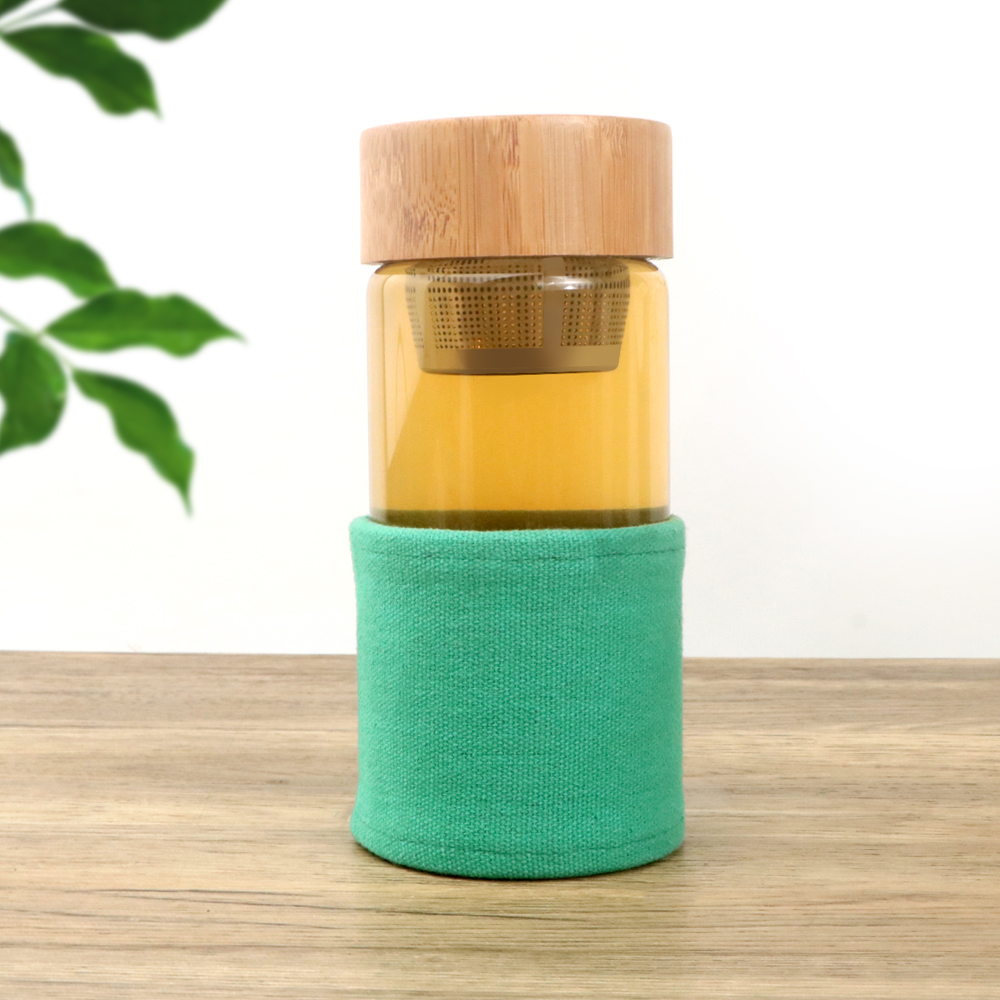 Water Bottle with Bamboo Lid 