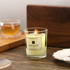 Simple scented candle in clear glass