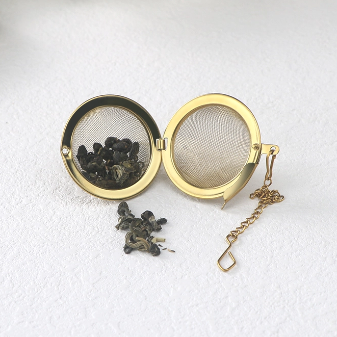 Gold Ball shape tea infuser with chains