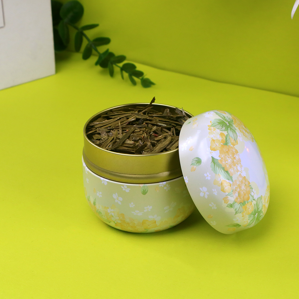 Sealed round tea canister