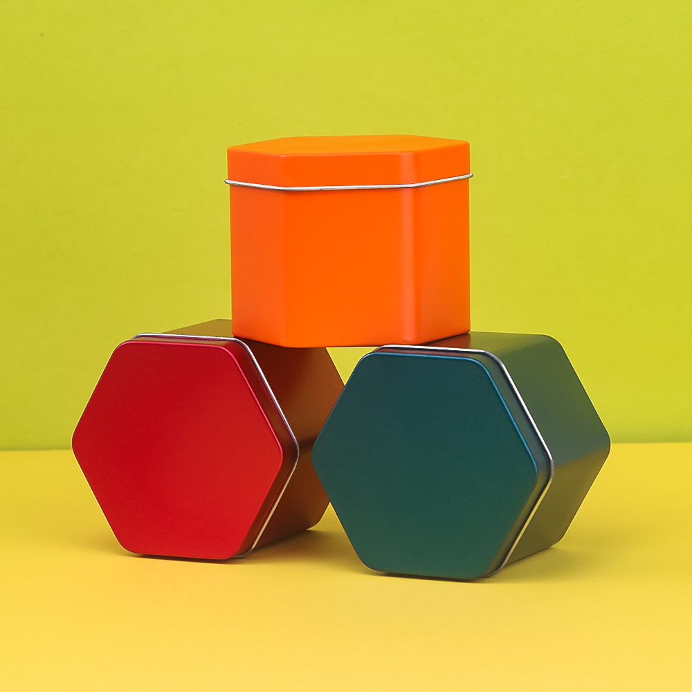 Hexagonal tea tin