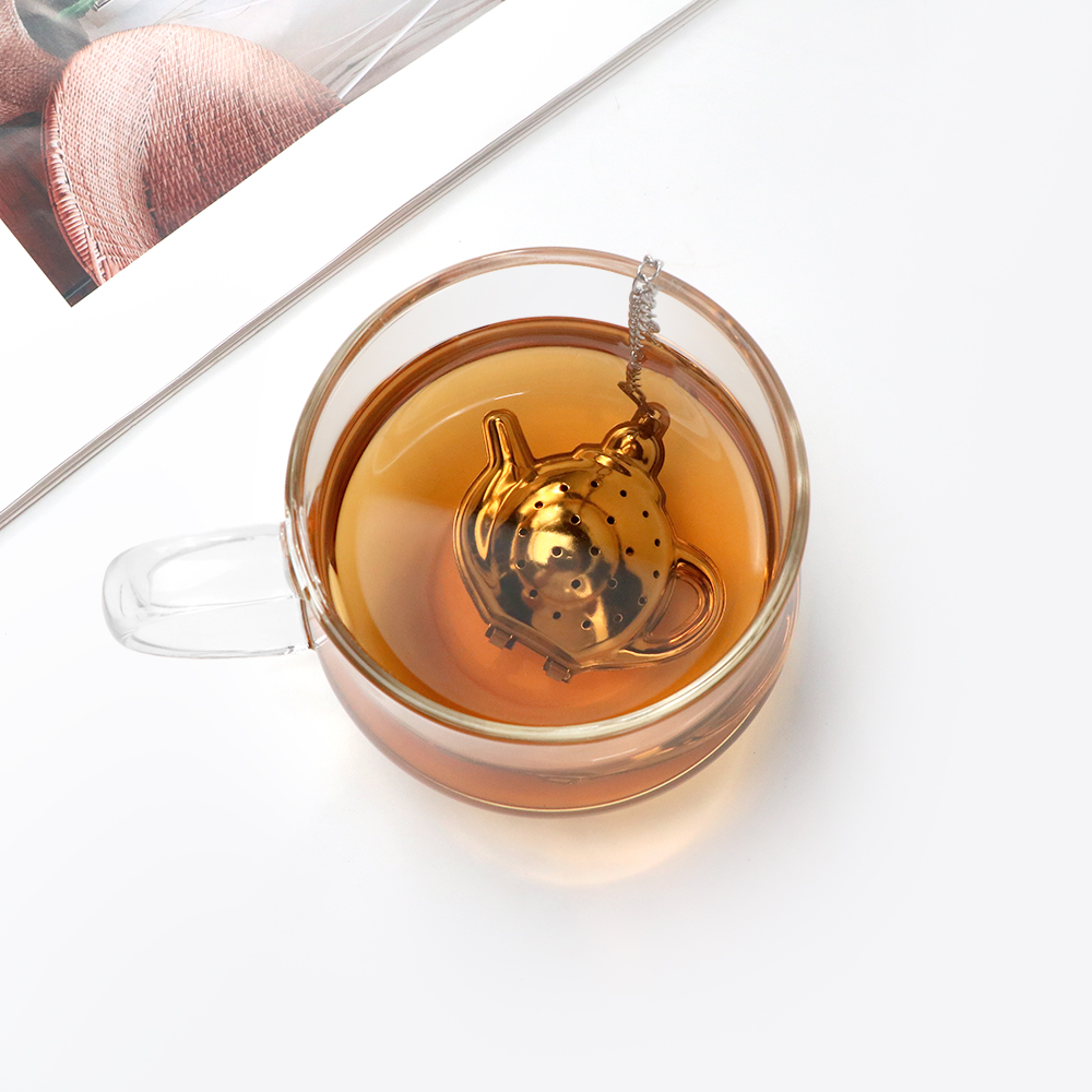 teapot shape tea infuser with chain