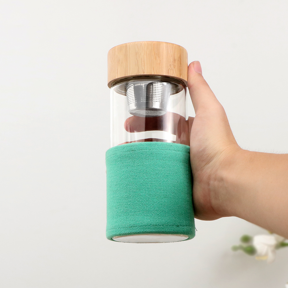 Water Bottle with Bamboo Lid 
