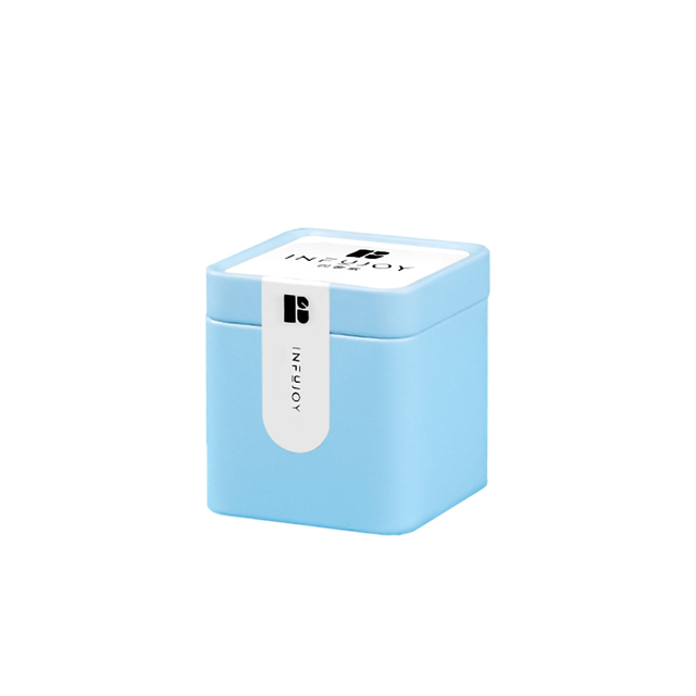 small square tea jar