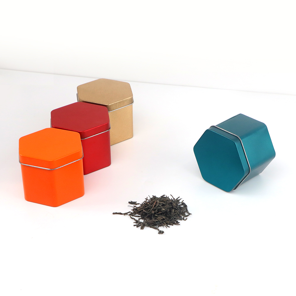Hexagonal tea tin