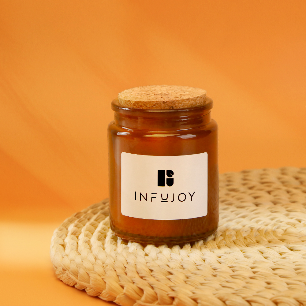 Cork sealed bottle scented candle