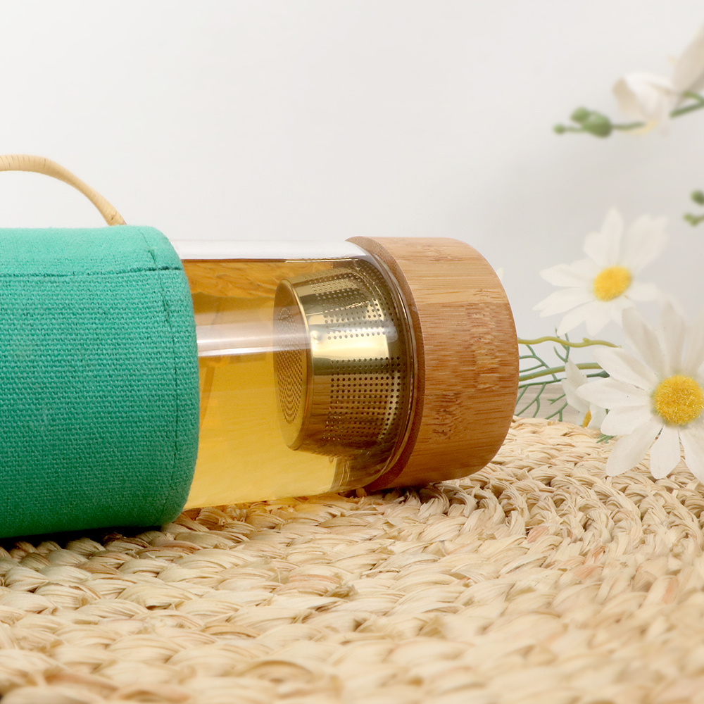 Water Bottle with Bamboo Lid 