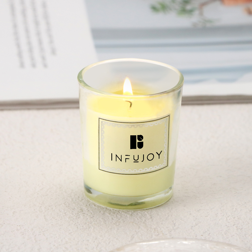 Simple scented candle in clear glass