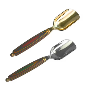 Stainless steel spoon with wooden handle