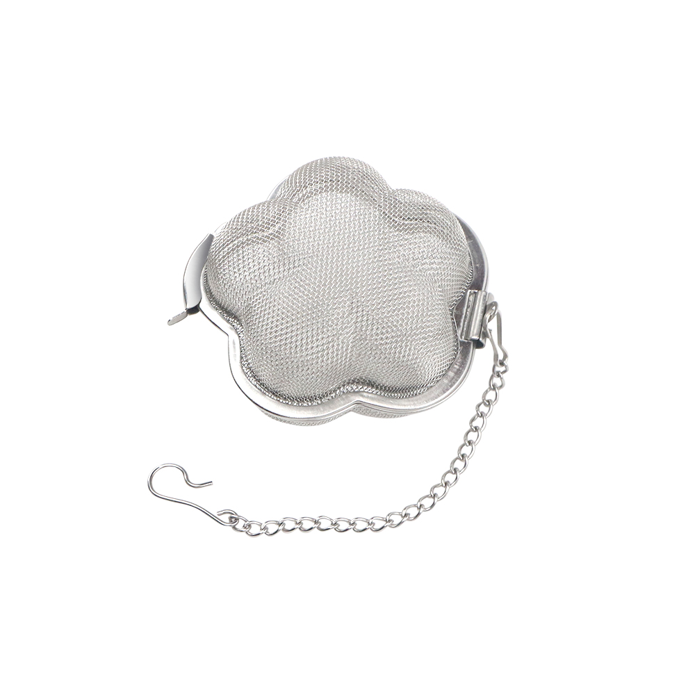 Mesh flower tea infuser with chain